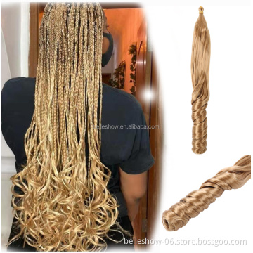 Hot sell French Curl Crochet Braids Custom 16-22inch Spiral Curly Hair  Synthetic Wavy braiding hair Extensions